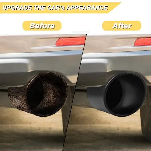 

Matte Black Stainless Steel Exhaust Tip 3″ Inlet 6″ Outlet 15″ Length Bolt-On With Rolled Edge And Drain Hole