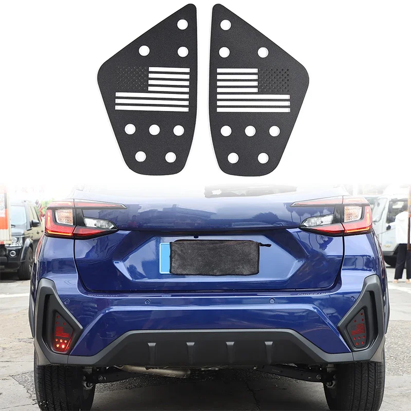 For 2024+ Subaru Crosstrek aluminum alloy black car styling car rear fog light patch car exterior protection accessories 2Pcs