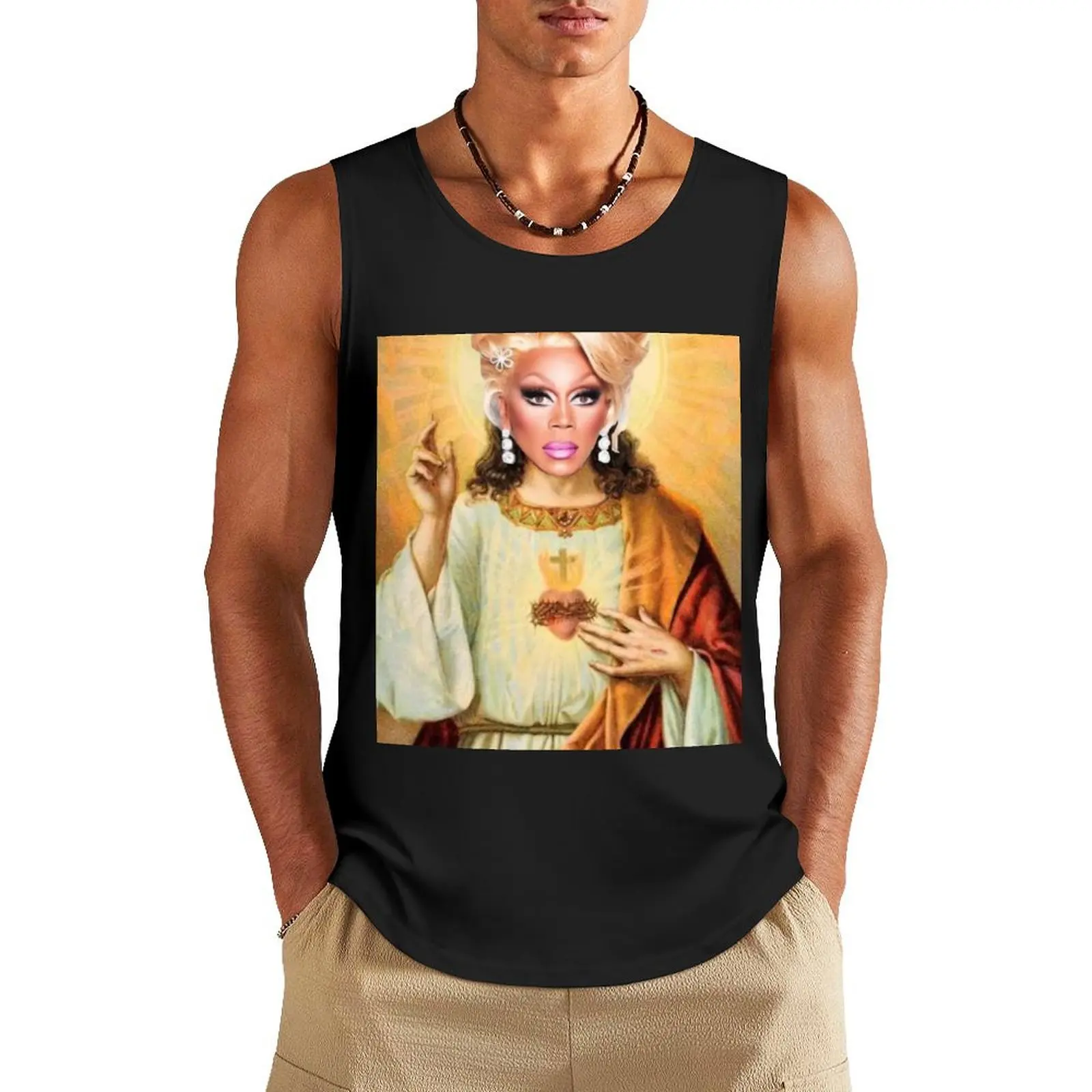 

Drag Jesus Tank Top sleeveless gym shirt man fitness Top summer