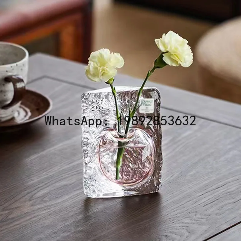 x17Crystal Glass Vase Transparent Ice Cubes Square Crystal Flower Arrangement Ocean Hydroponics Terrarium Flower Vases Pots