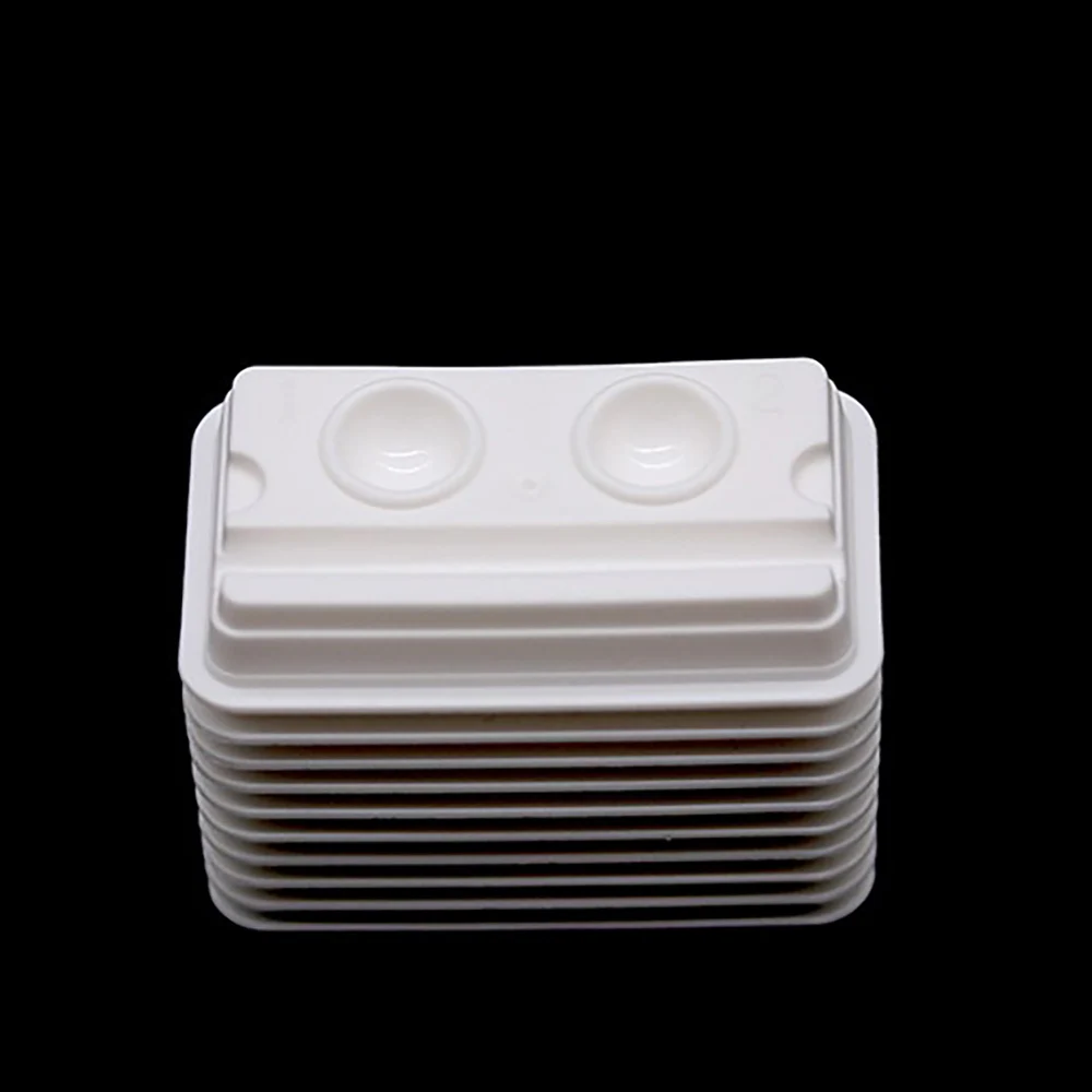 1/10/60/100 pcs Disposable denture processing mixing tray Denture processing mixing box 4/2 Holes Dental Tools Dentist Material