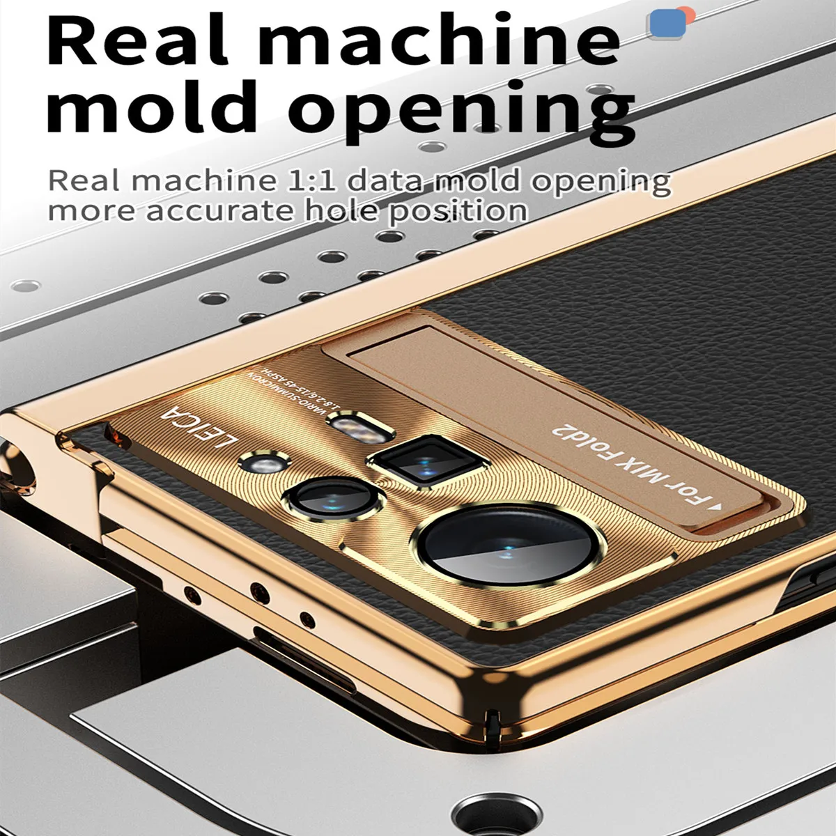 For Xiaomi Mix Fold 2 Phone Case Solid Color Leather Hinge Folding Case With Protective Film And Hidden Bracket