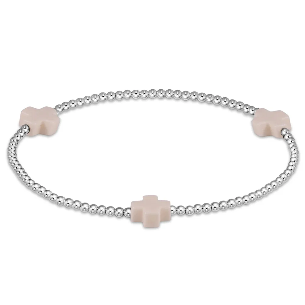 

Vlen 2mm Silver Color Beaded Bracelet Stretch Cross Bracelets Dainty Elegant Jewelry for Women Tiny Accessories