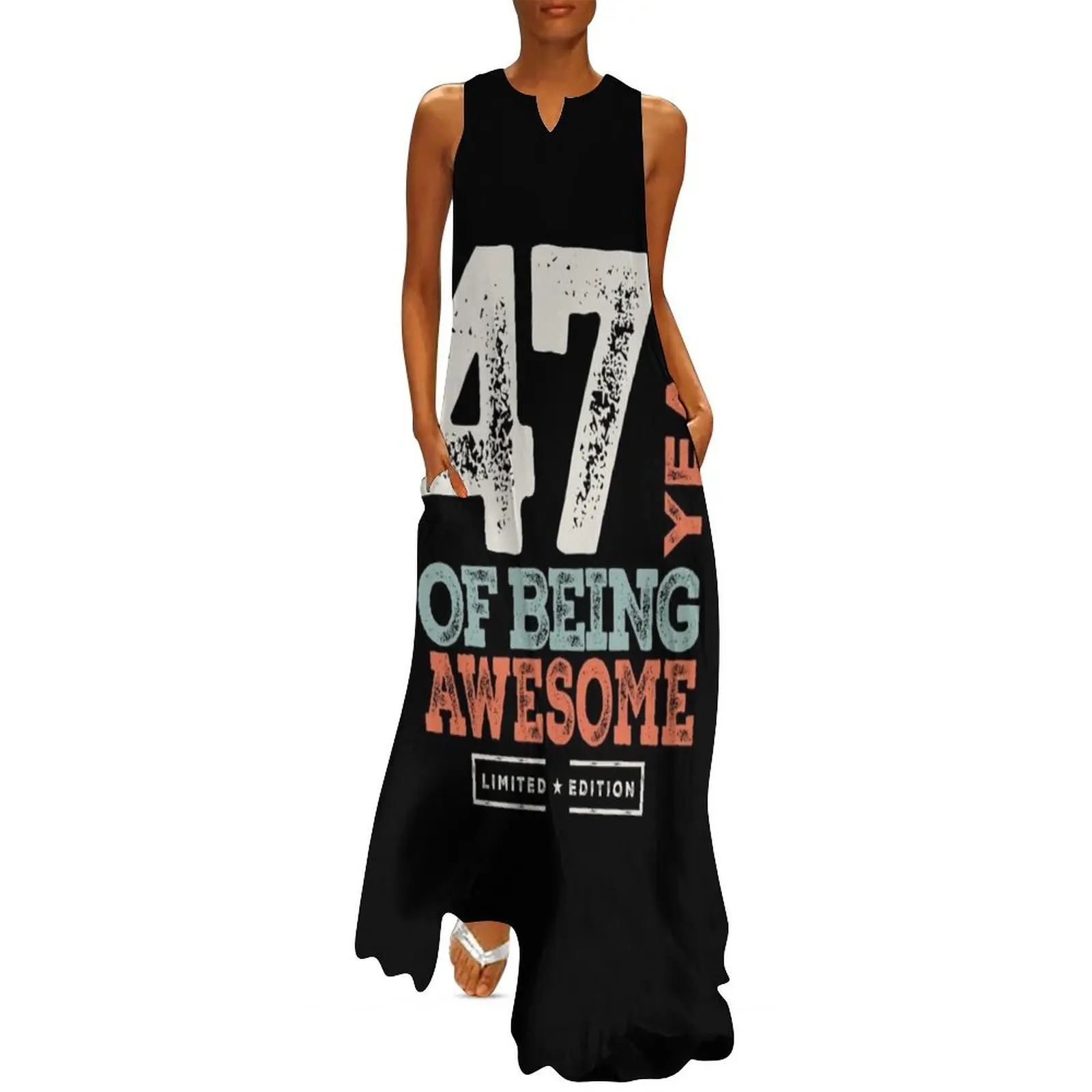 

47 Birthday Funny 47 Years Old Long Dress dresses for women dress for women 2025