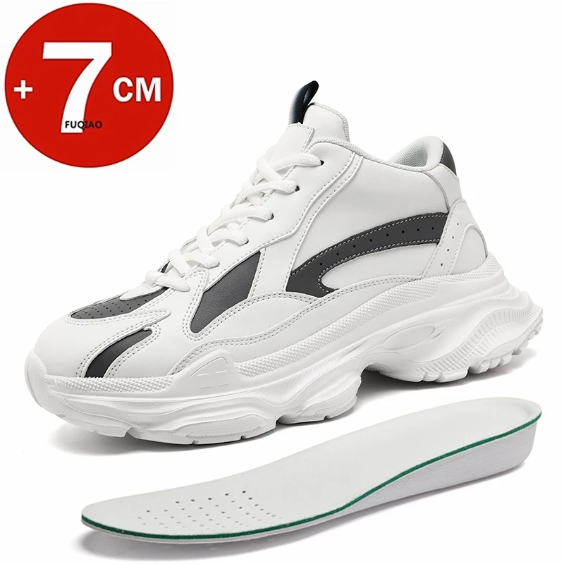 

New 7CM Height Increasing Shoes Men Women Hidden Elevator Insoles Comfortable Cushioning Casual Sports Walking Sneakers