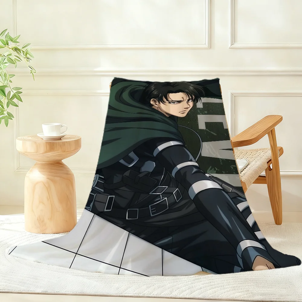 Classic Hot Anime Art Cool L-Levi A-Ackerman Chibi Blanket Throw Super Cosy Plush Living Room Sofa Couch Childish Birthday Gifts