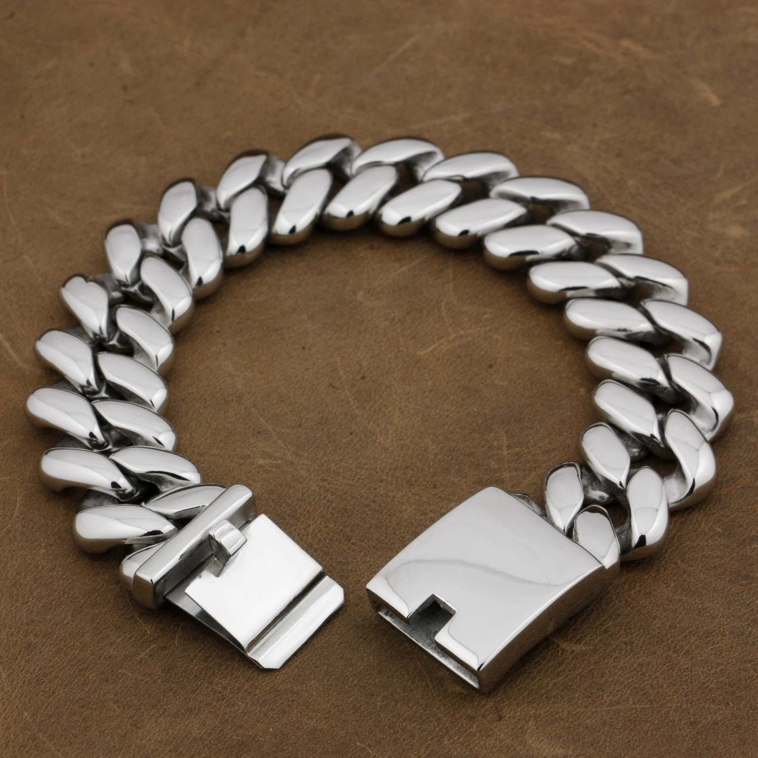 

Огромный байкерский браслет-цепочка из нержавеющей стали, ювелирные изделия в стиле рок-панк 5D007A