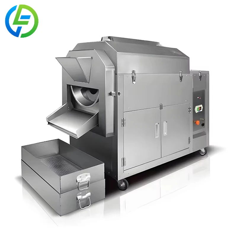 Customized Nut Roaster With Seasoning Function Roasting And Flavoring Integrated Machine For Spiced Nut Seed Snacks