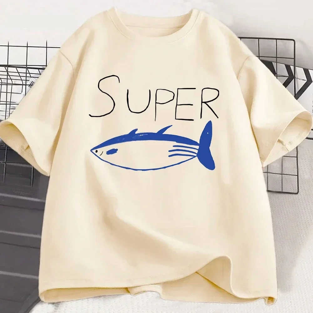 2026 Sommer Hot Sale Super Thunfisch T-Shirts Mode Vintage Kurzarm Herren Damen Kleidung Lässige Oversized Oberteile Lustige T-Shirts – Detail 3