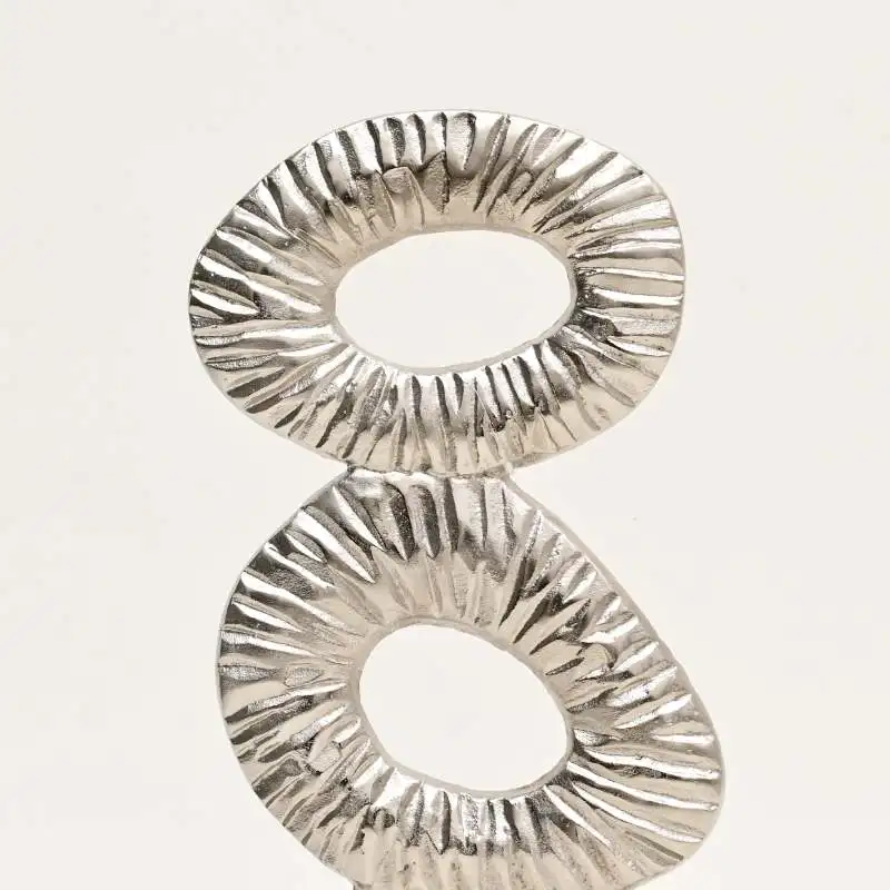 منحوتات تجريدية مزخرفة - مجموعة من 2 لمسة طاولة حديثة مصقولة بالذهب والنيكل #5