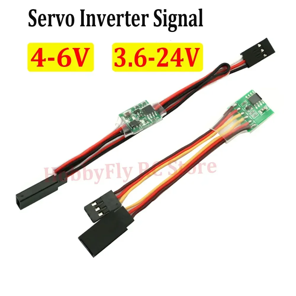Inversor de señal servo universal: amplio voltaje de 3,6-24 V para cola en V de avión RC (compatible con bajo/alto voltaje de 4-6 V)