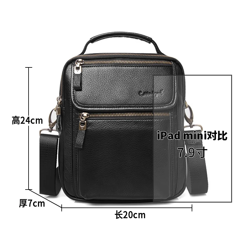 Men Vintage Handbags Genuine Leather Flap Men\'s Shoulder Messenger Bag Casual Office Cowhide Business Bags Crossbody Travel