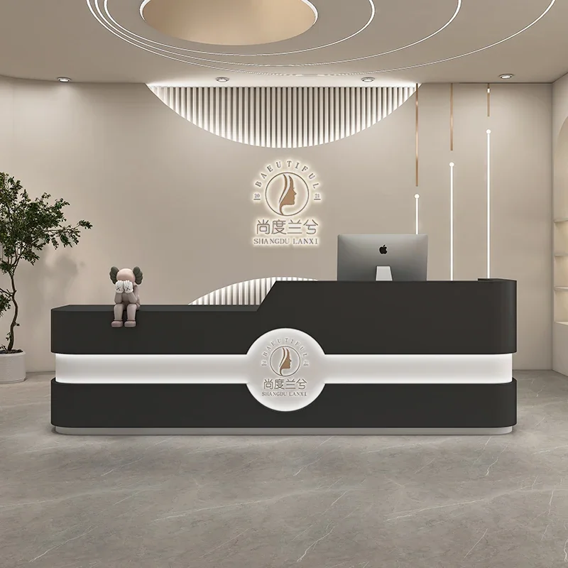 Elegant Office Desk Front Reception Counter Clothes Professional Furniture Salon Aesthetic Modern Customer Center Muebles Help