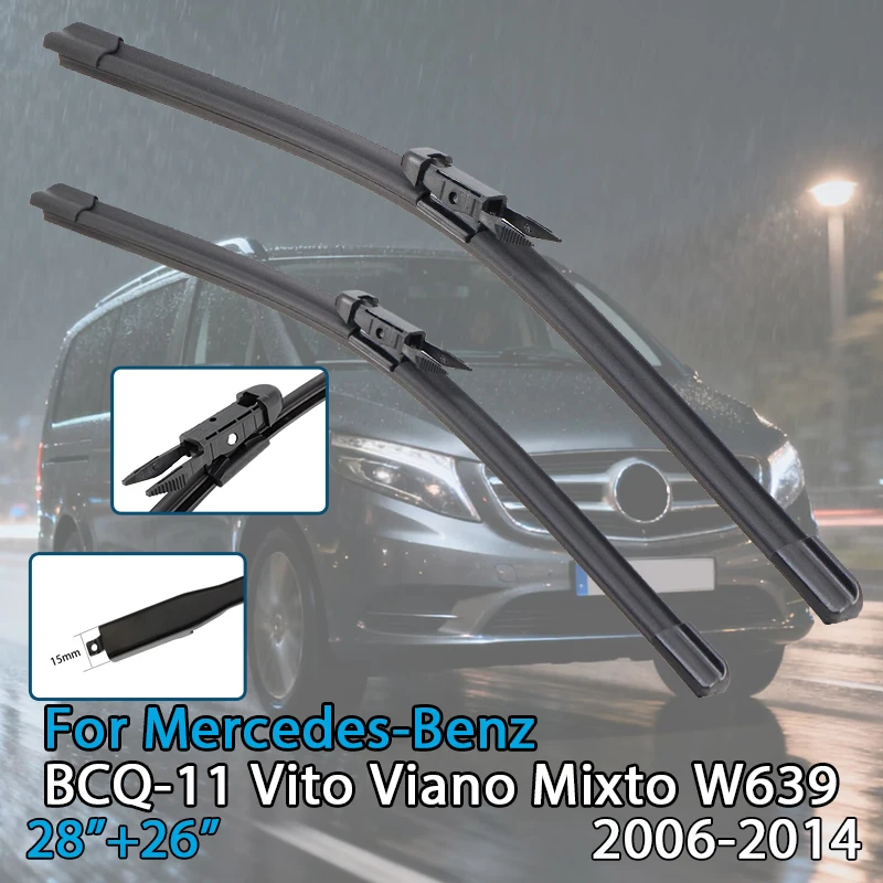 

Щетка стеклоочистителя автомобиля для Mercedes-Benz BCQ-11 V-Class Vito 2006-2024, резиновая заправка для лобового стекла, стеклоочиститель, автоаксессуары