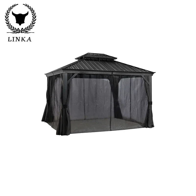 Aluminum Frame Metal Gazebo With Netting And Curtai