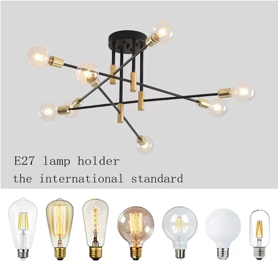 Nordic LED Chandelier Lights para Sala de Estar, Quarto, Jantar, Casa, Iluminação Interior, Decoração, Lâmpada do teto, Simples, Moderno, E27