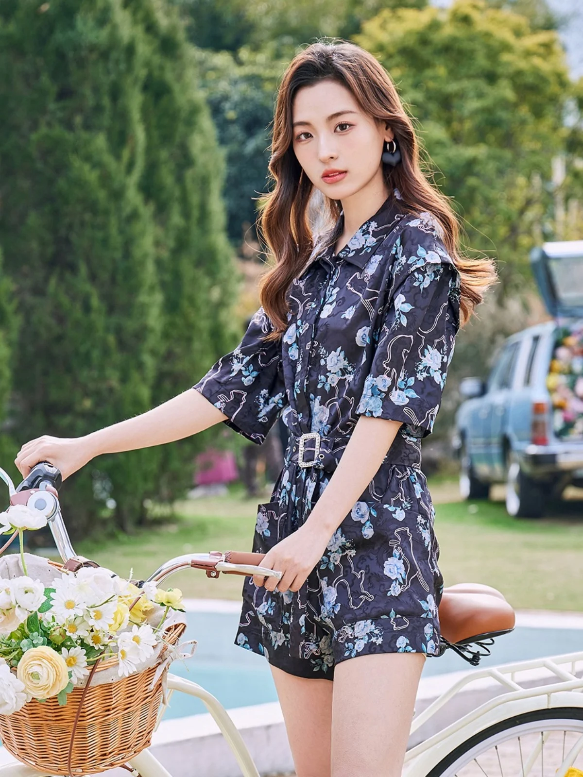 

Dekaell 2024 Women's Jumpsuit Set Ele ort Sve Collar Two-Piece Suit for Summer Faionable plus Size Clothes