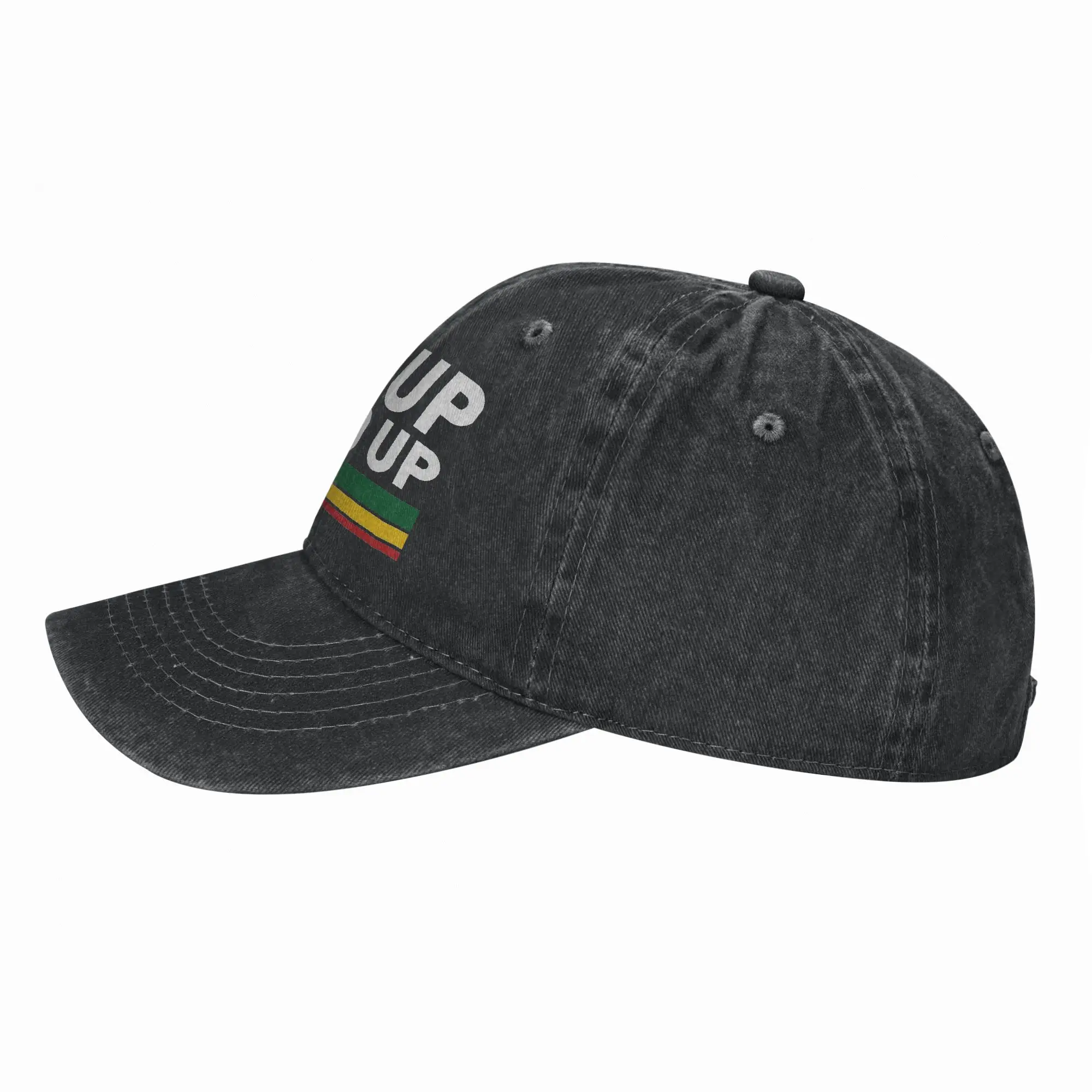 Vintage Get up Stand up Reggae Rasta Baseball Cap Unisex Distressed Denim Washed Sun Cap Bob Marley   Adjustable Fit  Cap