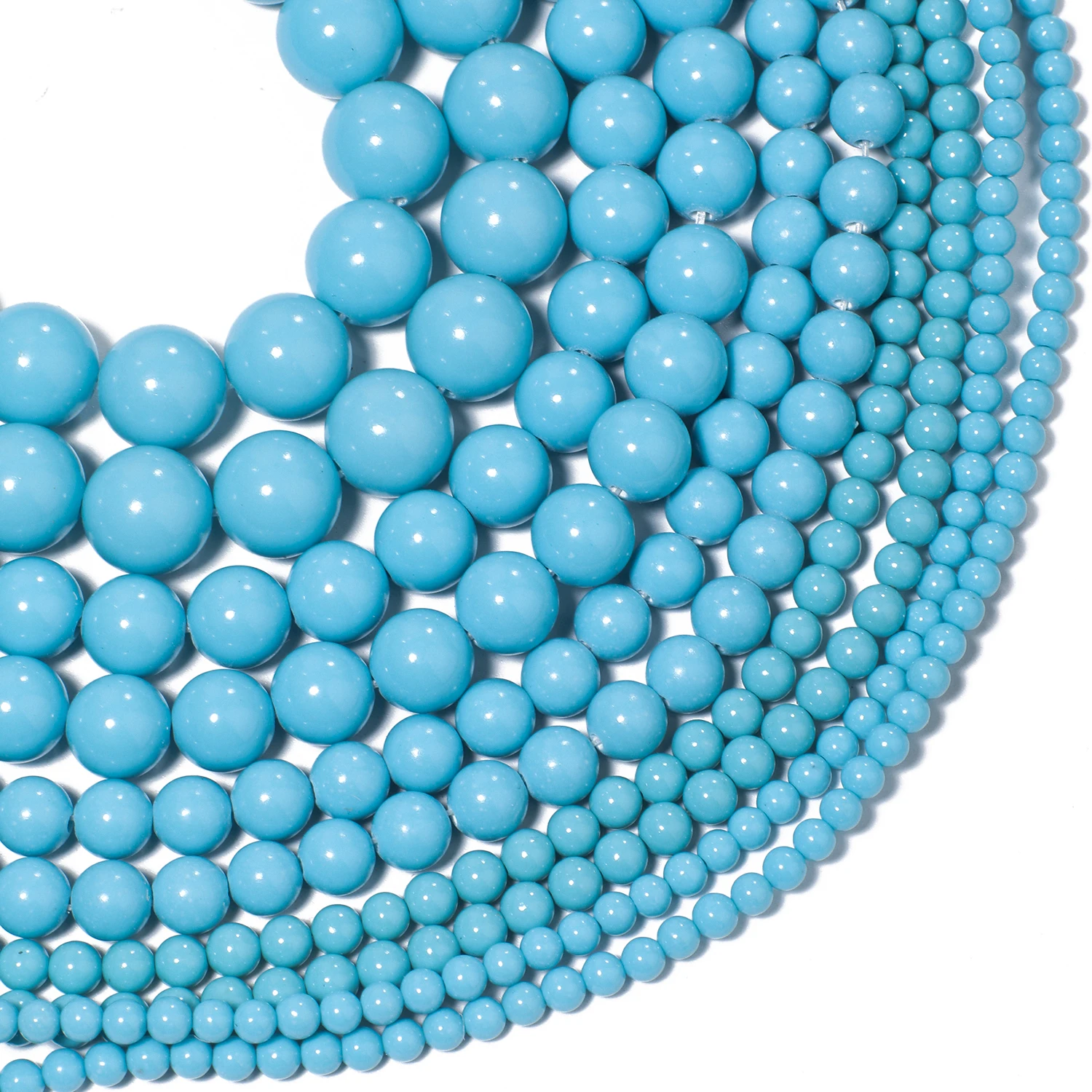 3/4/6/8/10mm Natural Stone Magnesite Blue Turquoise Beads Round Spacer Beads for Jewelry Making DIY Bracelets Accessories 15''