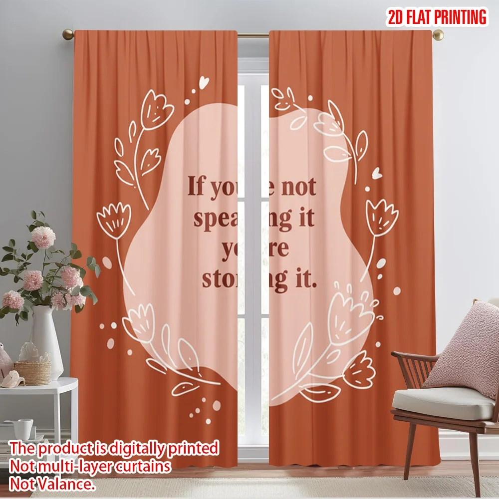 

2pcs 2D flat printing Drapes Cute Floral Polyester Without Electricity Birthday Party Use for Room bedroom wall decor