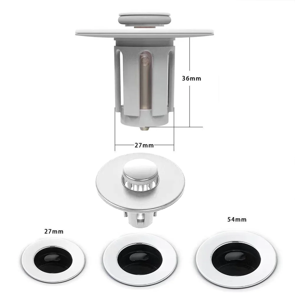 

2 In 1 Universal Stainless Steel Basin Bounce Core Basin Drain Filter Hair Catcher Sink Strainer Bathtub Stopper Bathroom Tool