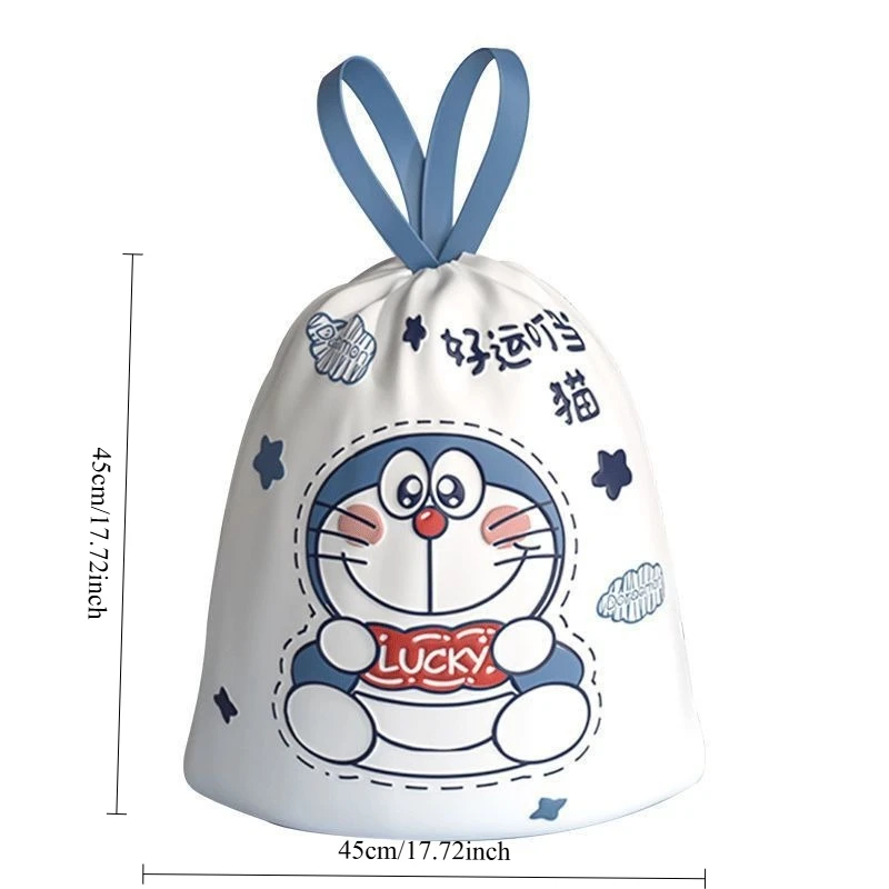 Doraemons saco de lixo bonito dos desenhos animados criativo kawaii casa tamanho grande grosso cordão saco de armazenamento de lixo presente