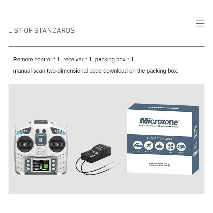 Microzone-Émetteur et Récepteur de Télécommande, Système Radio pour Avion Télécommandé, Hélicoptère à Ailes de macro, UAbility, Mc8b, 2.4g, 8ch