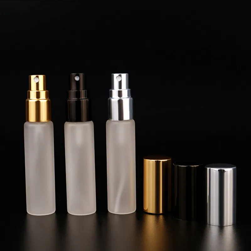 

20Pcs 5ML 10ML 15ML Frosted Glass Perfume Bottle with Metal Spray Empty Cosmetic Bottles Atomizer Refillable Glass Vials