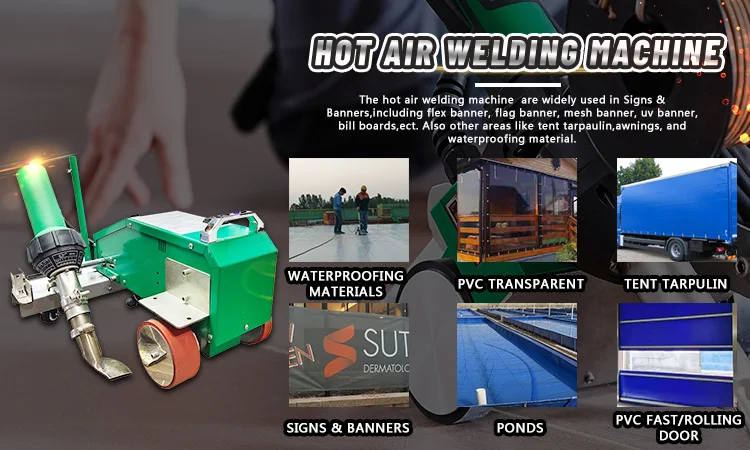 Automatic Hot Air Welding Machine TOP2000B PVC Tarpaulin Flex Banner Waterproof Membrane Seaming Welder