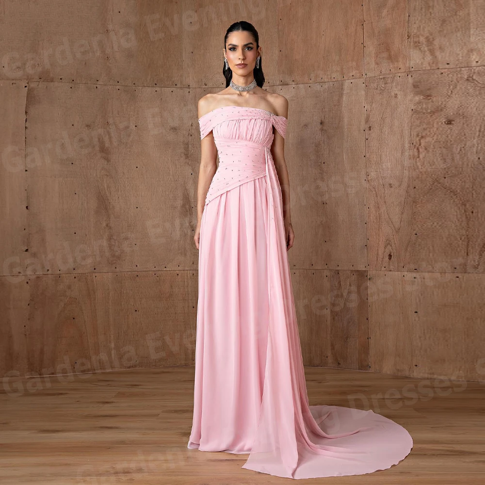 

Простые женские вечерние платья трапециевидной формы, сексуальные платья для выпускного вечера без рукавов с открытыми плечами فساتين سهرة, индивидуальное платье из бисера Vestido De Noche