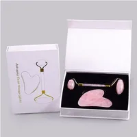 Set de Rodillo Facial y Gua Sha en Forma de Corazón