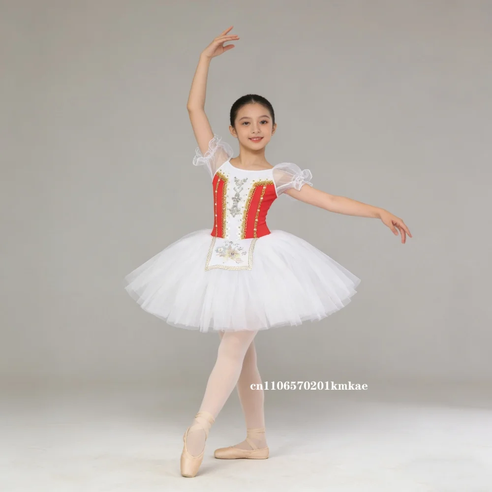 Falda de gasa suave profesional para niñas, falda de ballet, disfraz de cisne con gran vuelo para actuación, falda de baile para niña, estilo burbuja