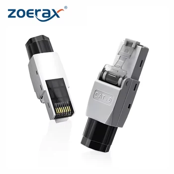 ZoeRax RJ45-Stecker ohne Werkzeug, CAT6-Feldabschlussstecker, vergoldeter modularer Stecker, UTP-CAT6-Stecker ohne Werkzeug