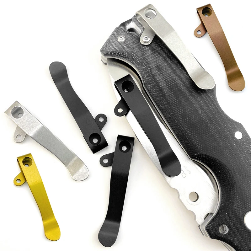 CNC Titanium Made 4 Colors Knife Pocket Clip Back Clamp for ColdSteel AD-10 AD10 Knives DIY Making Replace Accessories