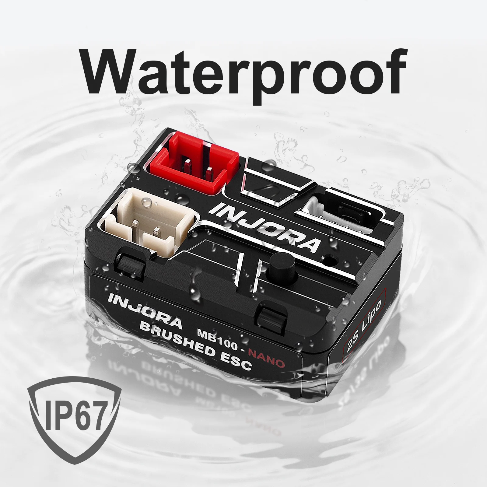 INJORA MB100 NANO Waterproof Brushed ESC 15A for 1/24 1/30 1/32 RC Crawlers SCX24 SCX30 view 2