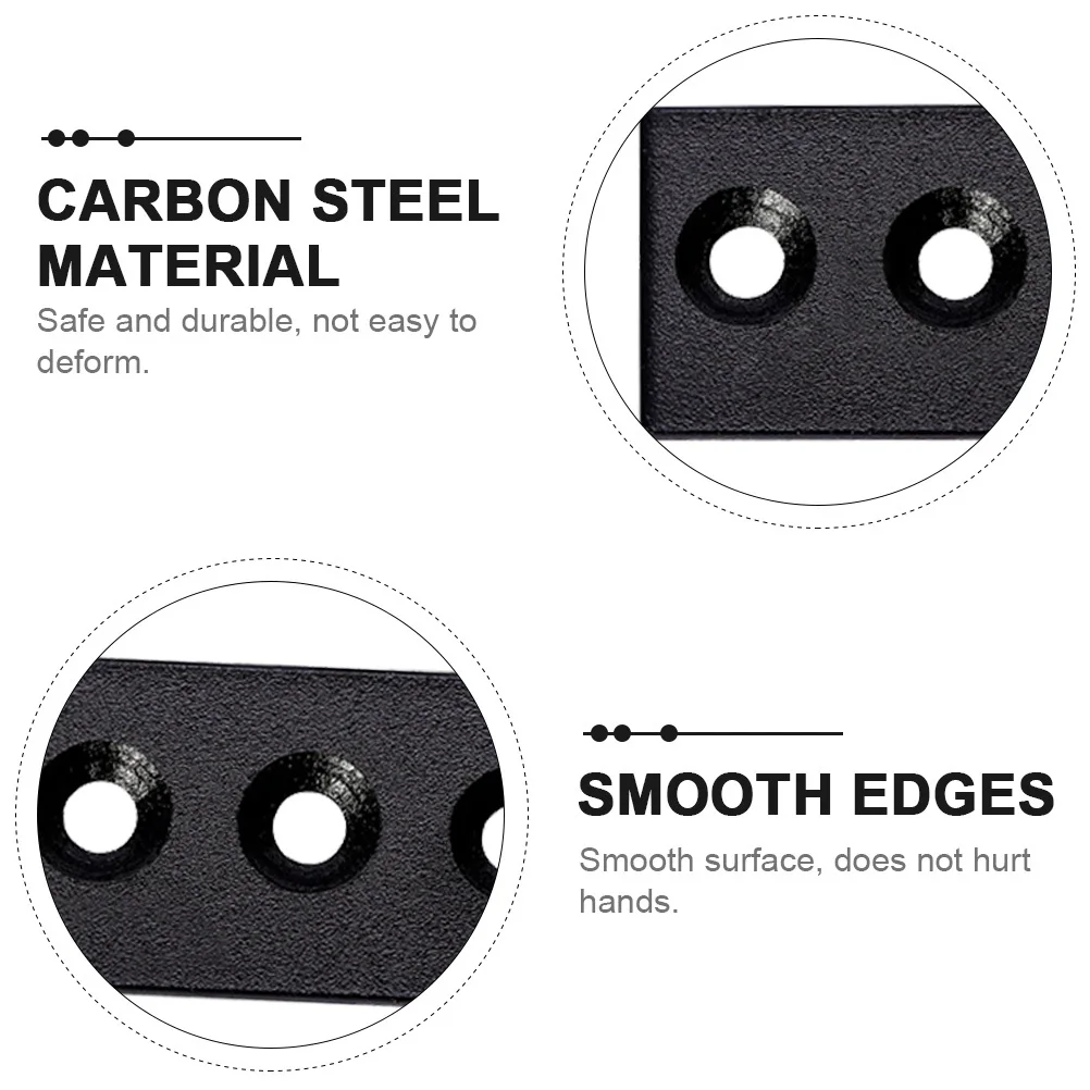 

1Set Track Connection Plate Carbon Steel Heavy Duty Straight Brace Bracket Barn Door Rail Fixing Connector Repair Flat Mending