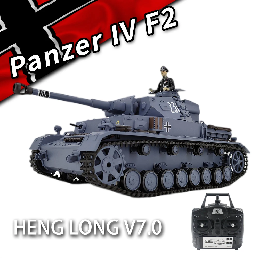 Henglong RC Toys 1/16 TK7.0 German Panzer IV F2 RTR RC Tanks 3859-1 z metalowymi gąsienicami Stalowy silnik BB Airsoft Smoke Urodziny Dzieci