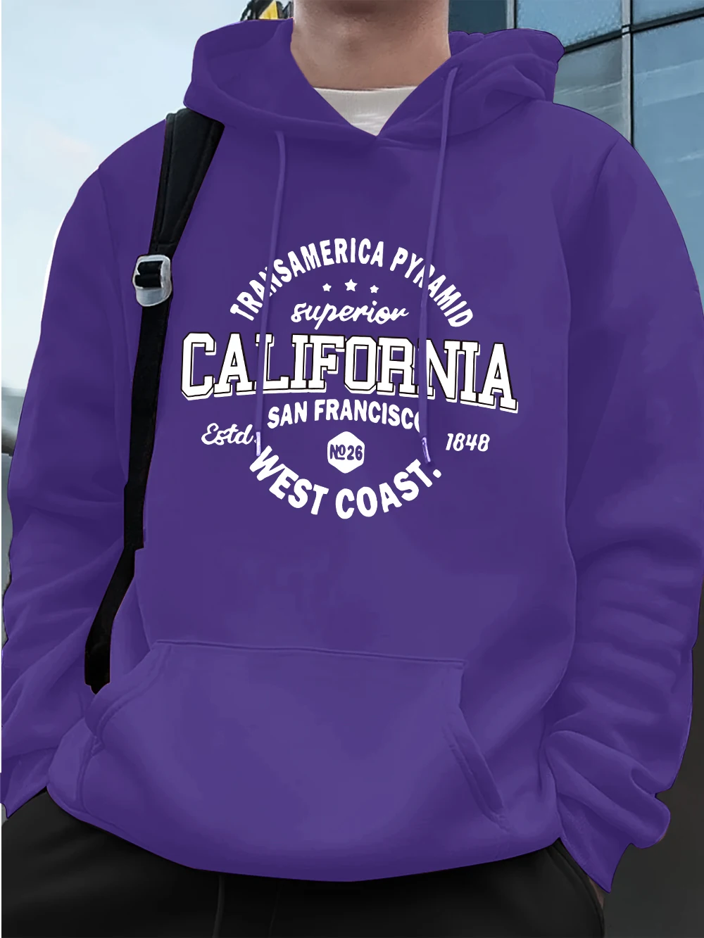 California West Coast Printing Men'S Hoodies Autumn Loose Sweatshirts Hip Hop Pocket Fleece Warm Pullover Street Men Clothes