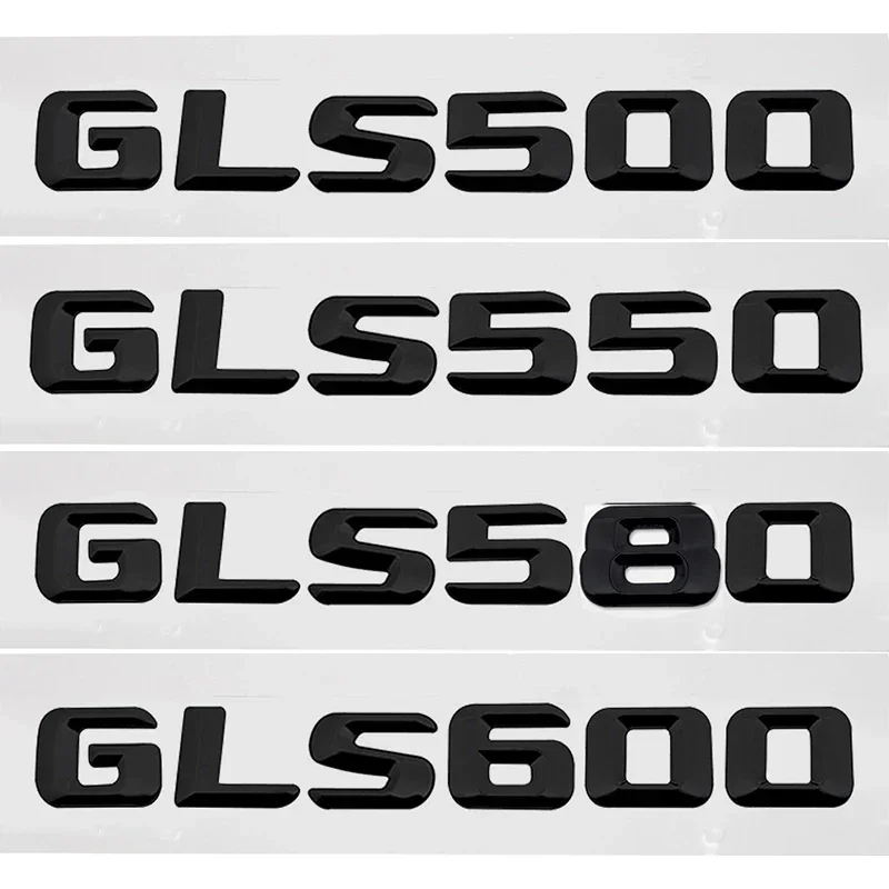 Car Tail Letter Number Emblem Stickers for Mercedes Benz GLS400 GLS450 GLS500 GLS550 GLS580 GLS600 3D Rear Trunk Badge Decal