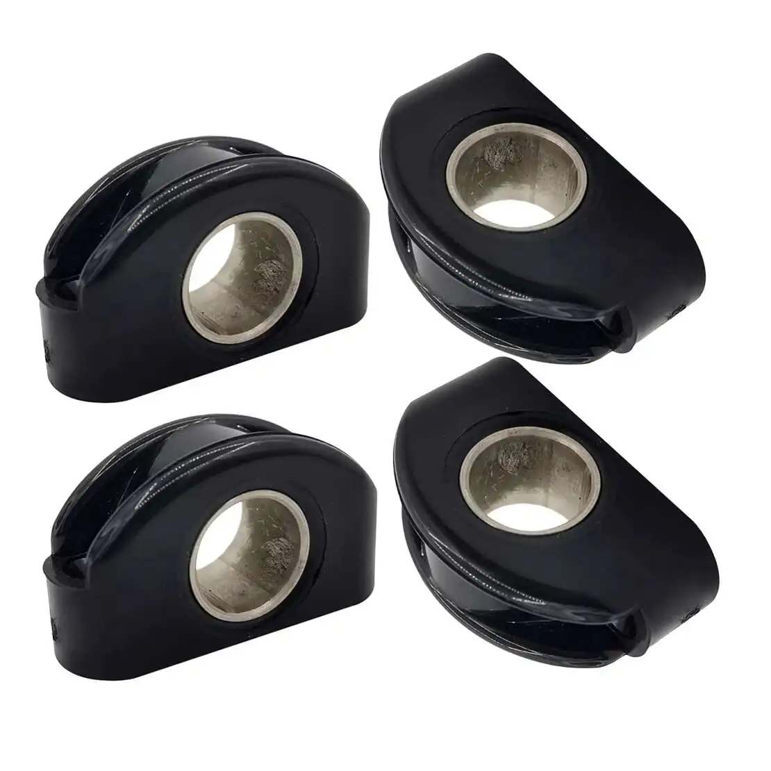 

4Pcs 55x30mm 17mm Fairlead Bullseye Fitting Fit for Boat Marine Yacht Black & Silver