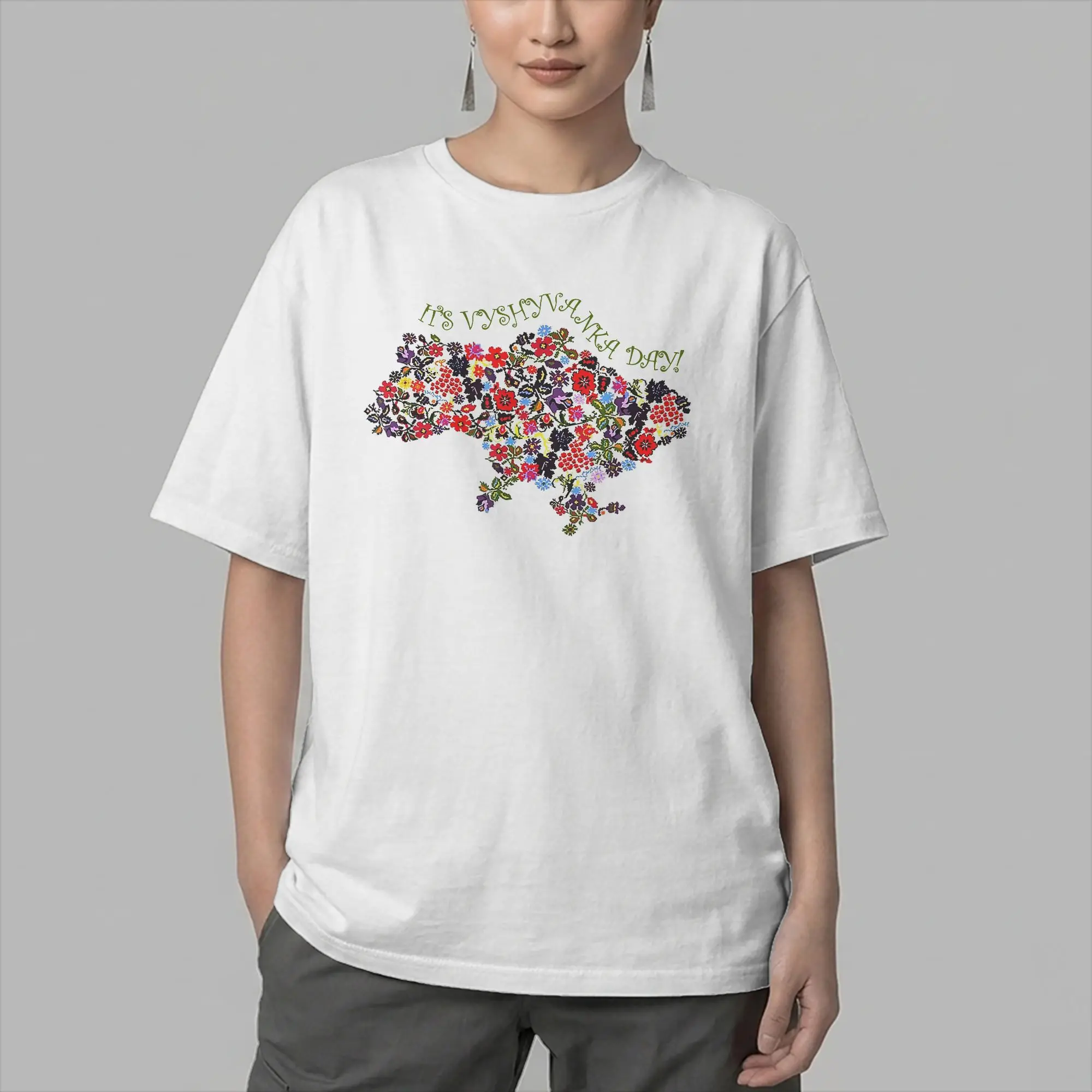 Ukrainian It's Vyshyvanka Day T-Shirts for Men Ukraine Flag Cool Cotton Tee Shirt O Neck Short Sleeve T Shirts Adult Clothing