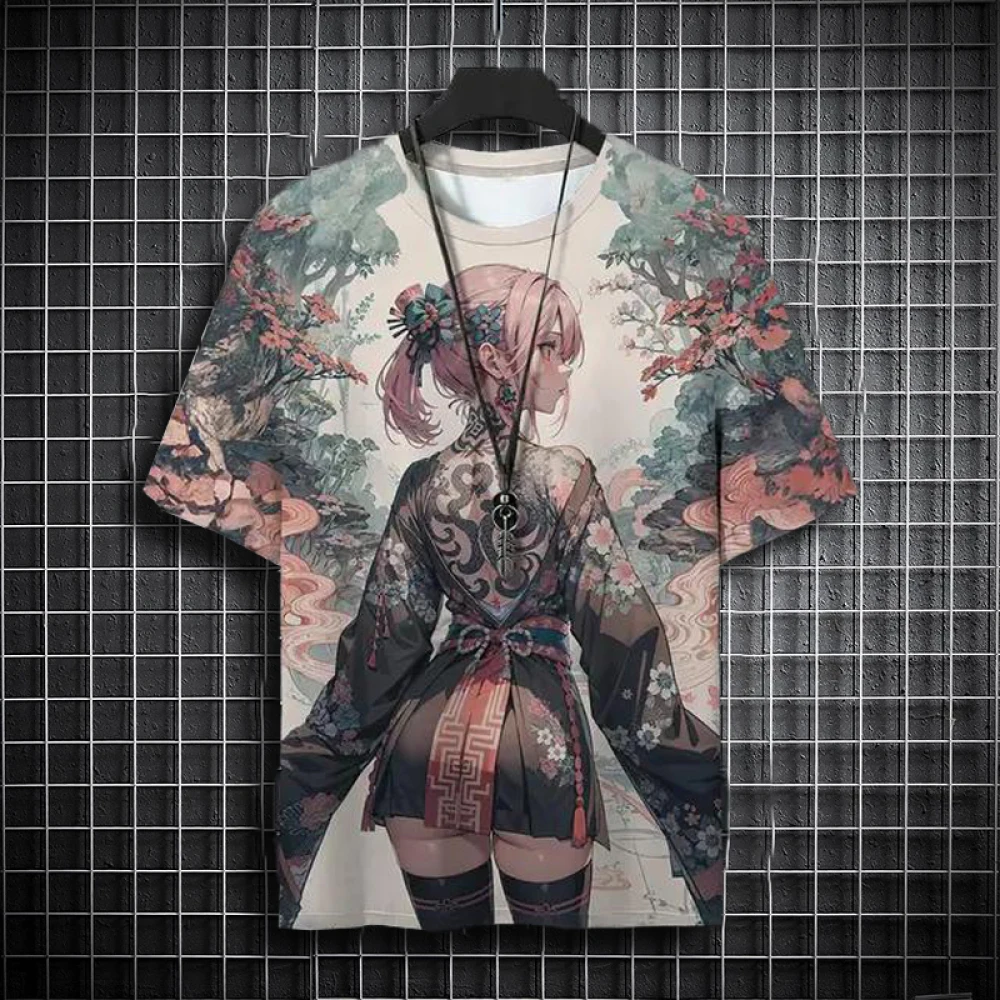 Top quality 100% cotton Summer Men T Shirts Cool Samurai Tattoo Graphic T-Shirt Trend Casual Harajuku Streetwear Hip Hop Tops