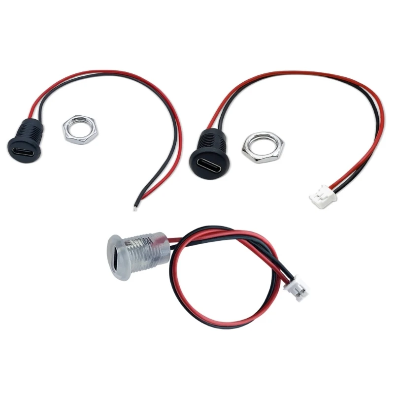 

5pcs Type C Самка 2PIN USB -разъемы водонепроницаемый женский разъем