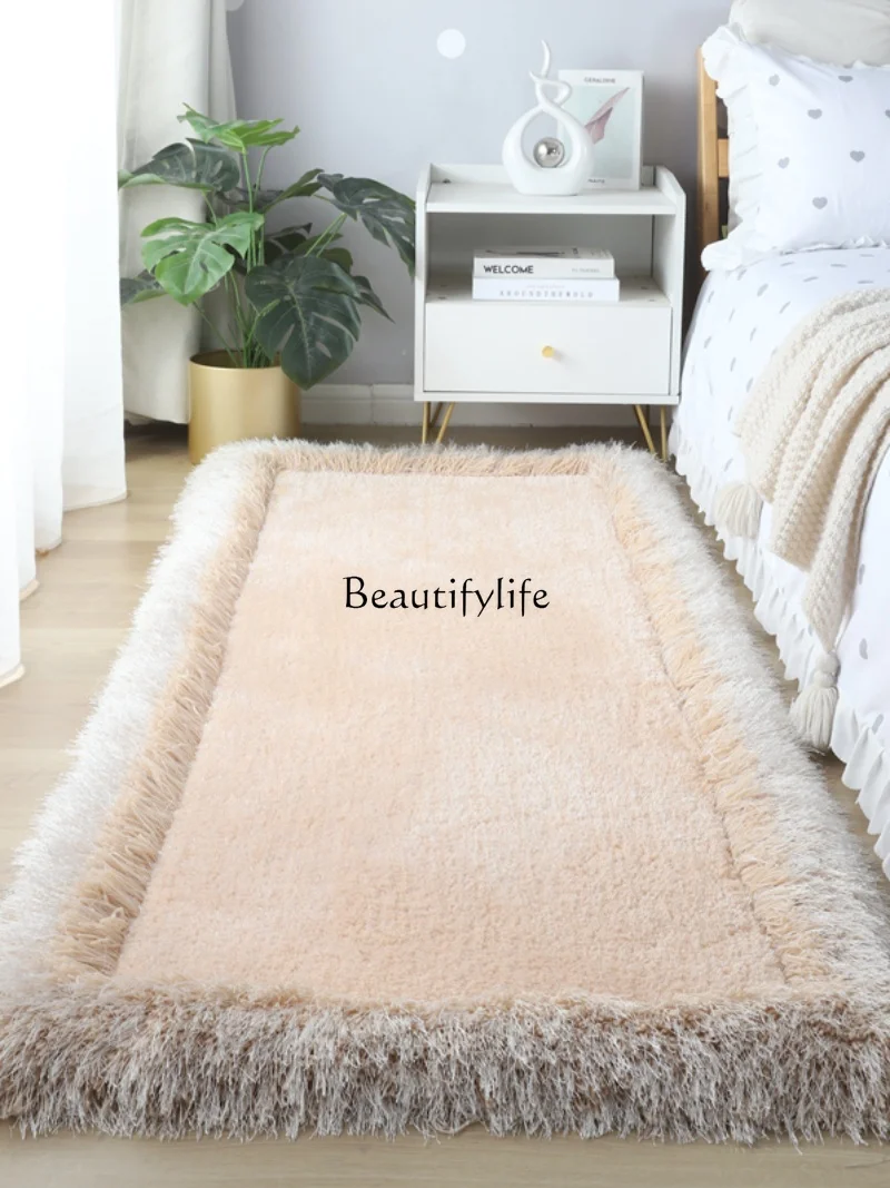 Thickened and Densely Woven Oval Filament Elastic Filament Bedside Blanket Living Room Bedroom Carpet Home Room Carpet