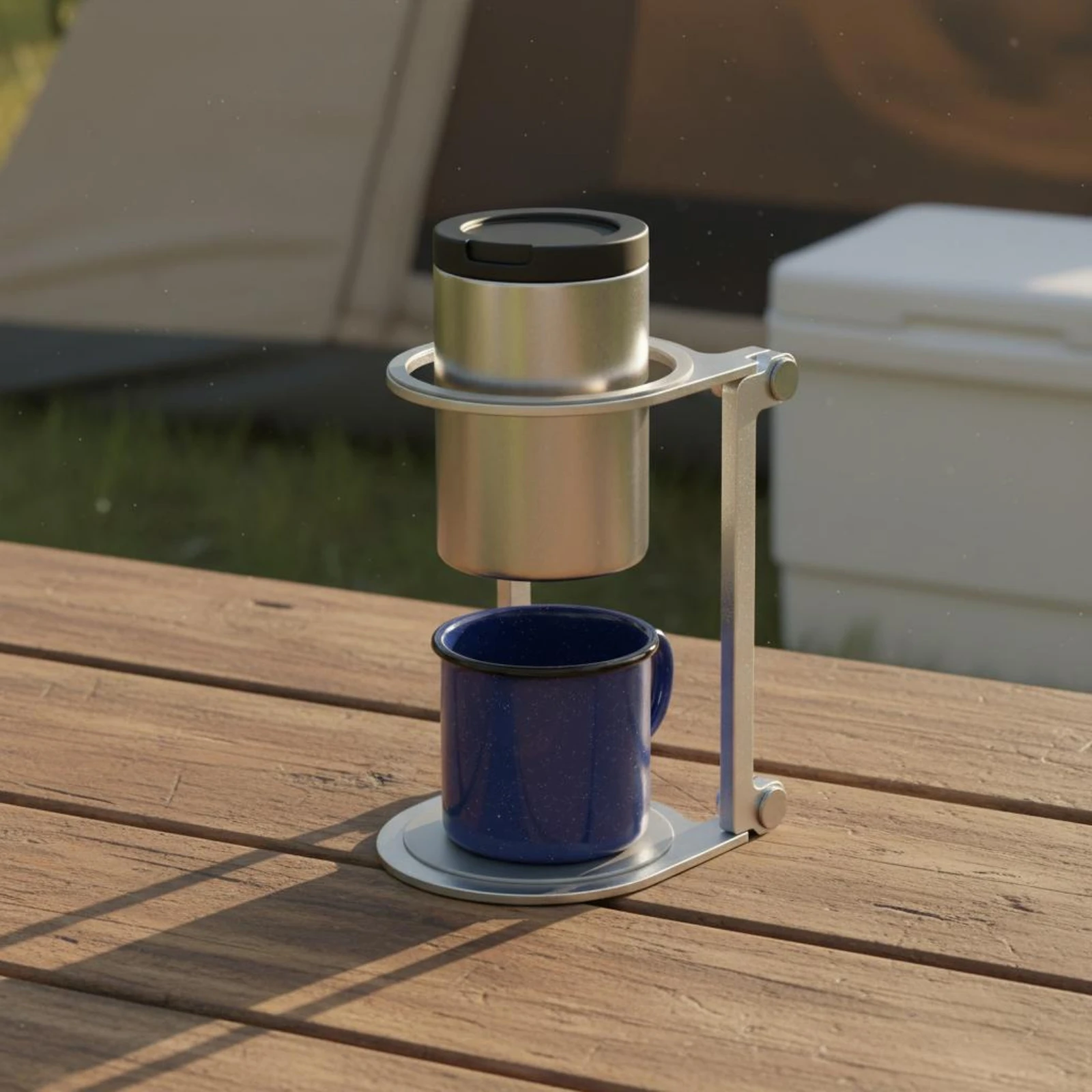 Folding Coffee Stand Lightweight Foldable Coffee Brewer Stand Aluminum Alloy Rust-Resistant for Camping