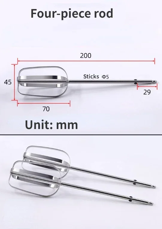 2PCS for Philips HR3700 electric whisk mixer bar 12 line / four line bar stainless steel beating head accessories