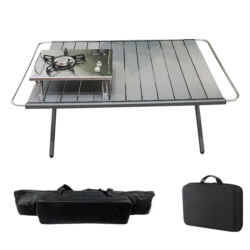 Outdoor Aluminum alloy IGT Table Portable Telescopic Camping Table With Gas Stove Teaism Tray Grill Equipment