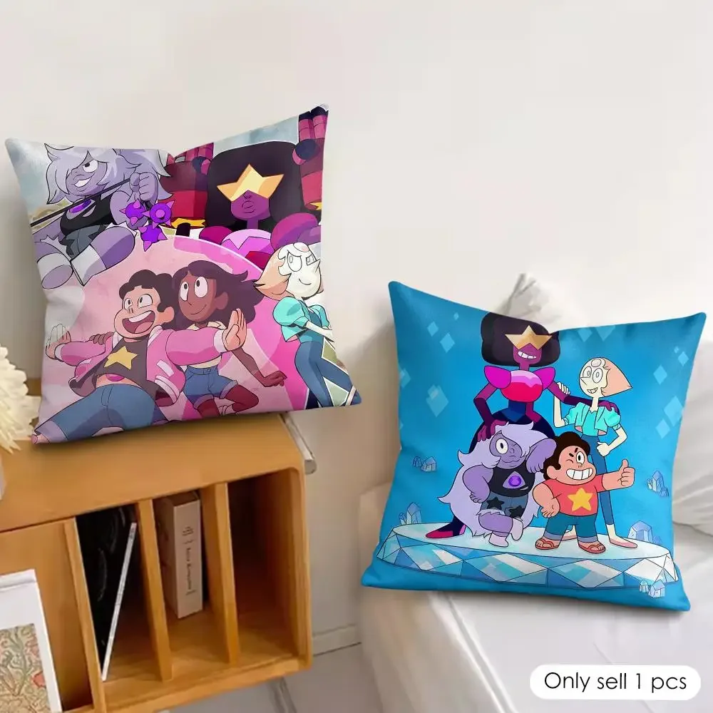 Cartoon S-Steven Universe Future Cushion Cover Soft Plush Fabric Double-Sided Printed Pillowcase for All Seasons Home Decor