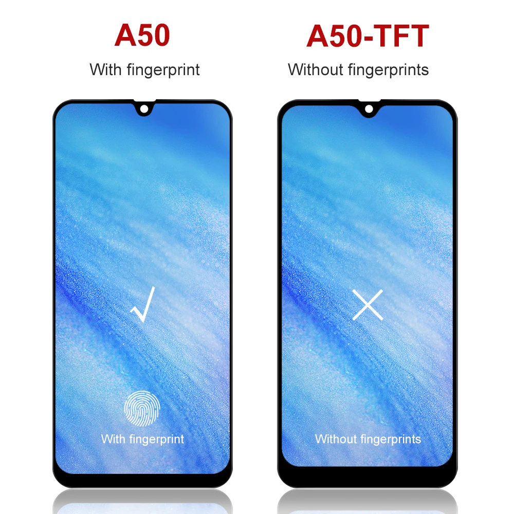 A50 Display Screen for Samsung Galaxy A50 A505 SM-A505F/DS A505FN/DS A505GT/DS Lcd Display Touch Screen Digitizers with Frame