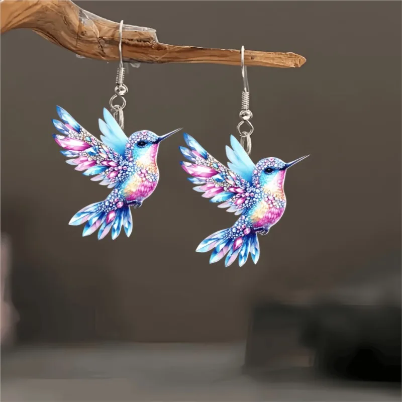 Cute Simple Fashion Hummingbird Dangle Earrings for Women Cute Animal Earring Statement Party Jewelry Gifts